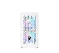 Nuwo Blitz R25 Bianco Case Micro-ATX per PC Desktop Office Gaming Mini Tower 0.50MM SPCC con 3 Ventole Illuminazione Arcobaleno Fissa Pannello Laterale in Vetro Temperato (AxPxL: 388x350x203 mm)