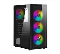 Nuwo Rodan R601 Nero Case ATX per PC Gaming, Supporta E-ATX, 0.50MM SPCC con 4 Ventole LED ARGB Indirizzabile Frontale e Pannello Laterale in Vetro Temperato