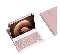 NUWONAYA Custodia per tastiera per Xiaomi Redmi Pad SE 11 pollici 2023, custodia sottile a libro con portamatite, tastiera magnetica staccabile color caramella, rosa