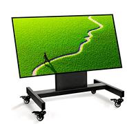 Nuwovwo Supporto per TV mobile, carrello per TV a basso profilo, carrello per monitor di sicurezza da pavimento per schermo da 32 a 75 pollici, regolabile in altezza, angolo di visione regolabile a