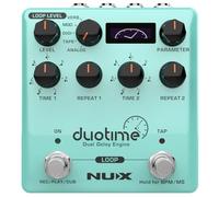NUX Duotime - Pedale di ritardo stereo con tempo indipendente, ritardo analogico, eco a nastro, ritardo digitale, ritardo di modulazione e ritardo verbo