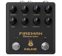 NUX Pedale effetto distorsione pompiere, suono marrone a doppio canale, 2 GAIN indipendenti, manopole VOLUME, I/O, interruttore a levetta BF/TB, jack 9V DC