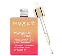NUXE Prodigieuse Boost Siero autoabbronzante viso e collo con acido ialuronico e DHA 100% naturale per un bagliore graduale e radioso, 1,0 Fl Oz