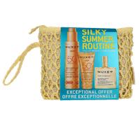 Nuxe - Trousse Silky Summer Routine - Crema SPF50+ Viso 50 ml + Latte Solare SPF50 Viso E Corpo 150 ml + Olio Idratante 50 ml