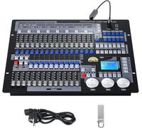 Nuxyyds Controller D-MX, Console D-MX 512 a 1024 Canali E 60 Scene, Controller Luci da Palco con Segnale di Isolamento Fotoelettrico, per Luci Par a LED, Console per Luci Mobili, Attrezzature Dj
