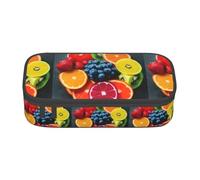 NUYFVG Astuccio con stampa arcobaleno frutta convenienza 20,3 x 5,1 x 9,4 cm stile per penne matite piccoli oggetti, nero, taglia unica, nero, taglia unica