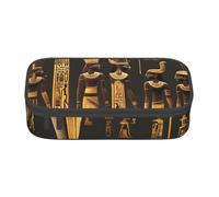 NUYFVG Astuccio portamatite con stampa geroglifica dell'antico Egitto, 21 x 5 x 9 cm, stile per penne, matite, piccoli oggetti, nero, taglia unica, nero