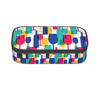 NUYFVG Bicchieri da cocktail e bottiglie di vino stampa adolescenti grande astuccio per studenti scuola viaggi cancelleria essenziale