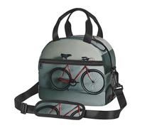 NUYFVG Borsa portapranzo con motivo retrò a forma di bicicletta, riutilizzabile, isolata, per adulti, per lavoro, viaggi, donne e uomini