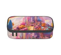 NUYFVG Candy Land Print elegante astuccio scolastico 8,3 x 2 x 9,4 cm borsa portaoggetti multifunzione studente