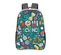 NUYFVG Cartone animato Scienza Tema Stampa Funzionale Trasparente Zaino Scuola Viaggi Grande Capacità Tenere Bottiglie d'acqua