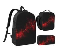 NUYFVG Explosion Burst - Set zaino per la scuola, borsa per il pranzo, portapenne, 3 in 1, per ragazzi e ragazze, per viaggi e attività all'aperto