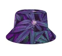 NUYFVG PsychedelicWeed - Cappello da pescatore con foglie per donne e uomini, cappello da pescatore, ripiegabile, da spiaggia, per viaggi all'aperto, 2315, Foglie di erbaccia di marijuana psichedelica
