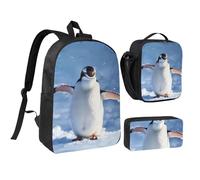 NUYFVG Set di 3 zaini con stampa di scoiattoli, borsa per la scuola da 43 cm con borsa termica per il pranzo e astuccio per studenti, adolescenti, ragazze e ragazzi, Come nella foto, Taglia unica