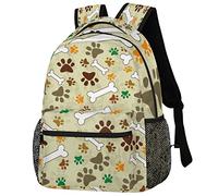 NUYFVG Zainetto con stampa di zampa di cane, zaino a tracolla con impronte di animali e osso, borsa a tracolla casual da viaggio per laptop, Come nella foto, Taglia unica