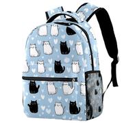 NUYFVG Zaino con cuori e gatti per bambini Lagre Zaino per bambini Zaino per bambini Zaino per la scuola Borsa per libri per ragazzi Primaria Junior, Come nella foto, Taglia unica