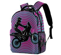 NUYFVG Zaino da scuola con design motocross, zaino per la scuola, zaino da viaggio, per ragazzi, Come nella foto, Taglia unica