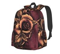 NUYFVG Zaino da scuola gotico con rose per ragazze e ragazzi, elegante zaino per scuola universitaria, viaggi, stile casual, Nero , Taglia unica
