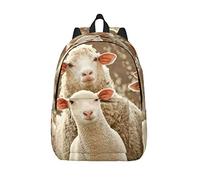 NUYFVG Zaino in tela essenziale con stampa di pecore e agnelli, zaino versatile per computer portatile, casual, per tutti i giorni, Nero , S