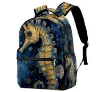 NUYFVG Zaino per bambini, motivo: cavalluccio marino, zaino per bambini, zaino per la scuola, borsa per libri per ragazzi
