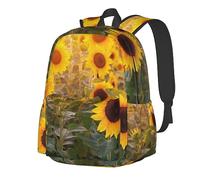 NUYFVG Zaino per computer portatile stampato con campo di girasole per donne elegante zaino casual per lavoro viaggi d'affari, nero, taglia unica, zaini da giorno
