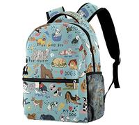 NUYFVG Zaino per la scuola con tartarughe blu e arancioni per ragazzi e ragazze, leggero zaino casual, Come nella foto, Taglia unica