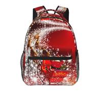 NUYFVG Zaino scolastico con stampa magica natalizia, borsa per libri universitari elegante e casual, borsa per computer portatile per viaggio/business/donna/uomo, Natale magico, Taglia unica