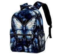 NUYFVG Zaino scolastico teschio farfalla floreale borse scuola per ragazzi ragazze leggero bookbag casual Daypacks, Come nella foto, Taglia unica