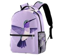 NUYFVG Zaino viola con teschio e fiori per bambini Lagre Capacità Zaino per bambini Zaino per la scuola Borsa per libri per ragazzi Primaria Junior, Come nella foto, Taglia unica
