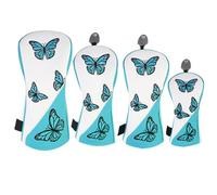 Nuyhadds 4 custodie protettive per mazza da golf in pelle PU, motivo a farfalla, per driver, per uomini, amici, padri, nonni, amanti del golf e golf all'aperto