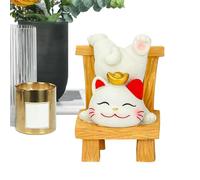Nuyhadds Cat Ornament, Desktop Cat | Tradizionale Fortune Kitten Tablet Decor | Artigianato in resina bugia gatto felice decorazione per armadi, librerie, desktop