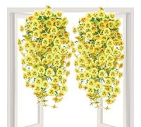 Nuyhadds Fiore artificiale, 2 pezzi di falsi viti di pensieri realistici e verdi fedeli - per matrimoni primavera autunno terrazza portici ponte porte d'ingresso corsi