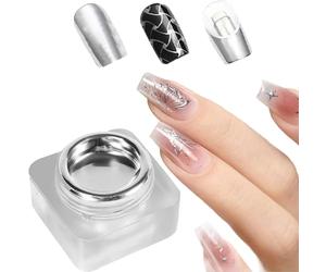 Nuyhadds Gel per unghie argentate,8 ml strumenti per manicure argentate | Luce UV Nail Design Gel Top Coat | Per l'uso in salone nella vita di tutti i giorni durante le feste durante gli appuntamenti