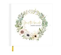 Nuyhadds Libro degli ospiti per matrimoni, feste di compleanno, registro degli ospiti con copertina rigida per matrimoni, ricevimenti, feste di compleanno