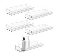 Nuyhadds Ripiani Galleggianti Trasparenti - 4 Scaffali Montati a Muro con Pannelli Laterali Rimovibili | 38 Cm Archiviazione Invisibile con Pannelli Laterali Rimovibili, Decorazione Casa ed