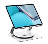 Nuyhadds Supporto regolabile per computer con base rotante a 360 gradi, supporto per tablet da tavolo girevole a 360 gradi con ventola di raffreddamento, supporto in metallo portatile per notebook per
