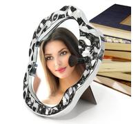 Nuyhadds Tabletop per specchio vanity, specchio desktop | Specchio di trucco irregolare | Strumento per il trucco del design delle onde estetiche con supporto elegante per il soggiorno del soggiorno