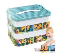 Nuyhgtr Building Block Dolls Storage, Toy Organizer with Compartments, Building Blocks Toy Box, Multi-Layer Storage Bins, 30,5 x 23 x 23 cm, / 12,01 x 9,06 x 9,06 in, for Building Block Dolls