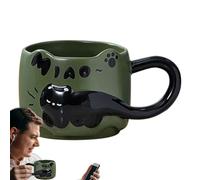 Nuyhgtr Cat Tea Cup, Stackable Breakfast Mug, Cartoon Decorative Cartoon Drinkware, Whimsical Coffee Cup to Your Kitchen Use, Hot Beverage Holder for Women Girls Mom Dad