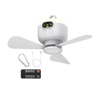 Nuyhgtr Ceiling Fan, Camping Hook Fan, Wall Mount Wind Blower, Sturdy Build, Compact Wireless Use All Age, Organize Used for Air Circulation Tent Workshop Travel, White, 25 x 25 x 11,5 cm