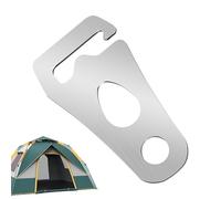 Nuyhgtr Cord Tightener, Tent Wind Rope Buckle Tie Down Carabiner Clip Fastener, Stainless Steel Rope Tensioner, Heavy Duty Secure Grip, Easy Adjustable Design, Camping, 3.6x7x0.186cm