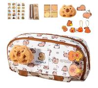 Nuyhgtr Cute Capybara Pencil Case, Large Capacity Stationery Pouch, Wide Opening Zipper Design with Aesthetic Accessories Organizer Bag for Kids, Teens, Girls, Boys, 8.66x4.33x2.76 inches