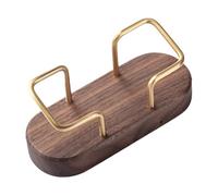 Nuyhgtr Desk Business Card Stand, Wood Card Organizer Display, Luxury Business Card Display, Elegant Business Stand, Professional Card Holder, for Exhibition, Meetings, Wood Color and Black Walnut