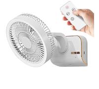 Nuyhgtr Desk Circulator Fan, Remote Control Wall Mounted Fan, Quiet Cooling Blower, 5 Wind Speeds, Adjustable Ange, Hot Weather for Bedroom, Home, 25 x 18 x 10,5 cm