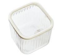 Nuyhgtr Desk Trash Can, Trasparente Garbage Can, Space Saving Container with Press Lid, Cosmetics Organizer, Vanity Waste Basket for Bathroom, Study, Room, Dorm, 6.02x6.02x5.51 pollici