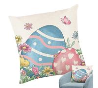Nuyhgtr Easter Pillow Covers 18 x 18, Soft Spring Bunny & Egg Cushion Case, Decorative Holiday Throw Pillow Cover for Couch, Sofa, Home and Good at Office Decor, 45 x 45 cm