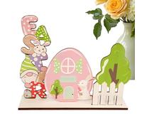 Nuyhgtr Easter Table Sign, Wood Easter GNOME Bunny House Decorations