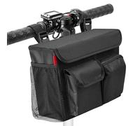 Nuyhgtr Electric Scooter Bag, Handlebar Organizer Pouch, Cup Holder Attachments, Weatherproof Scooter Bags for Motorcycle, Travel, Commuting, Daily Road, and Outdoor Use, Black