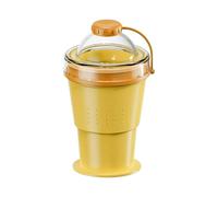 Nuyhgtr Folding Water Cup - Reusable Space-Saving Drinkware, 375ml Silicone Coffee Mug with Leak-Proof Lid, Portable Beverage Container, Travel Friendly Cup for Camping Beach Picnics