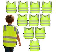 Nuyhgtr Gilet Di Sicurezza Per Bambini | 10 Pezzi Di Pettorina Da Esterno - Gilet Di Sicurezza Ad Alta Visibilità | Per Il Traffico La Corsa Il Ciclismo Lo Sci Campeggio E Le Strade Notturne